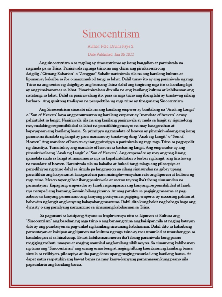 Sinocentrism PDF
