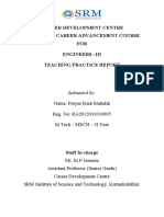 Career Development Centre 20Pdm601T - Career Advancement Course FOR Engineers - Iii Teaching Practice Report