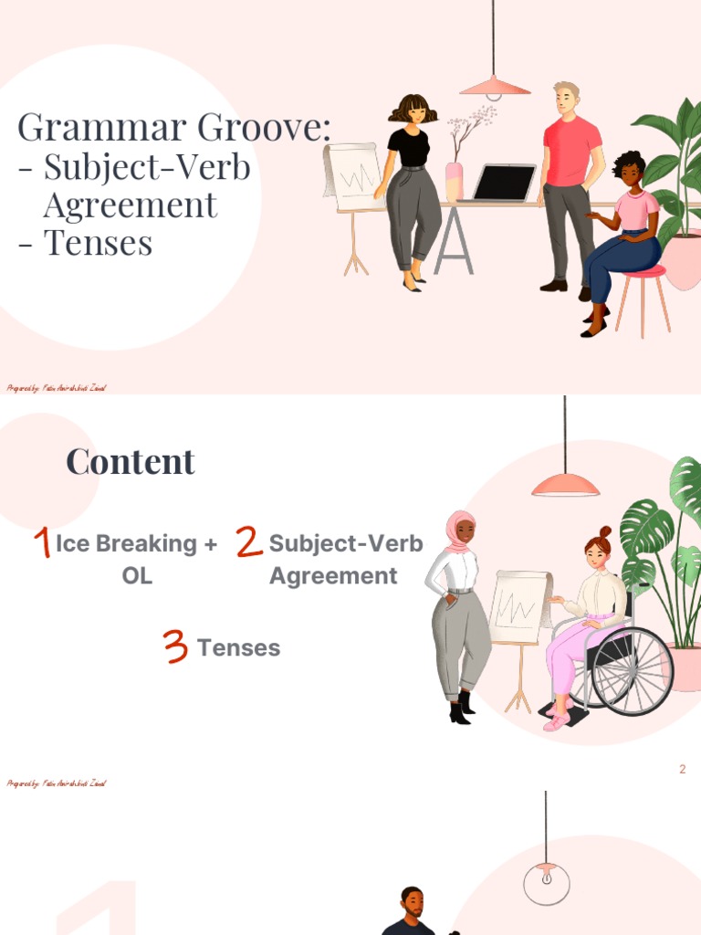 Grammar Groove SubjectVerb Agreement Tenses PDF Grammatical