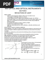 Ray Optics and Optical Instruments: Section I Reflection of Light