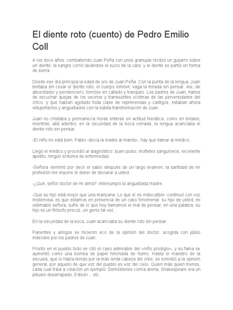 El Diente Roto - Pedro Emilio Coll | PDF