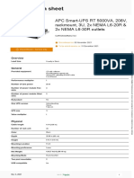 Product Data Sheet: APC Smart-UPS RT 5000VA, 208V, Rackmount, 3U, 2x NEMA L6-20R & 2x NEMA L6-30R Outlets