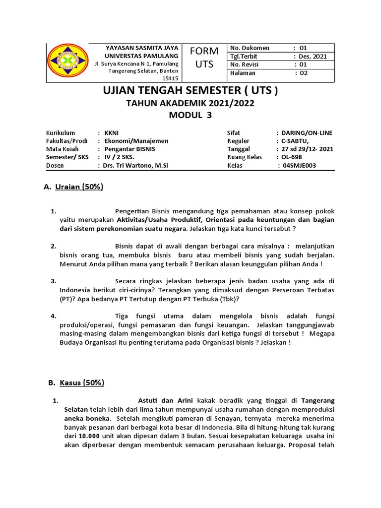 Mengarungi Lautan Bisnis Online: Memahami Soal-Soal UTS Pengantar Bisnis Online