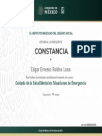 Constancia Cuidado de La Salud Mental en Situaciones de Emergencia