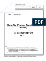 Hannstar Product Specification: Model: Hsd100Ifw4