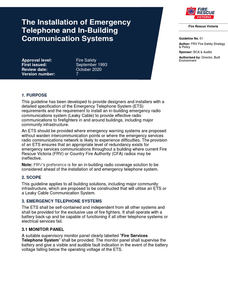 Emergency Telephone System Guidelines | PDF | Electrical Wiring | Power ...