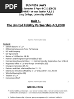 Business Laws: Unit 4-The Limited Liability Partnership Act, 2008