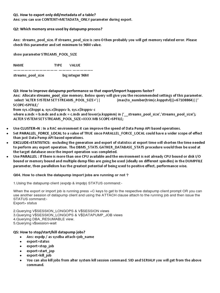 Q04. How To Check The Datapump Import Jobs Are Running or Not ? PDF