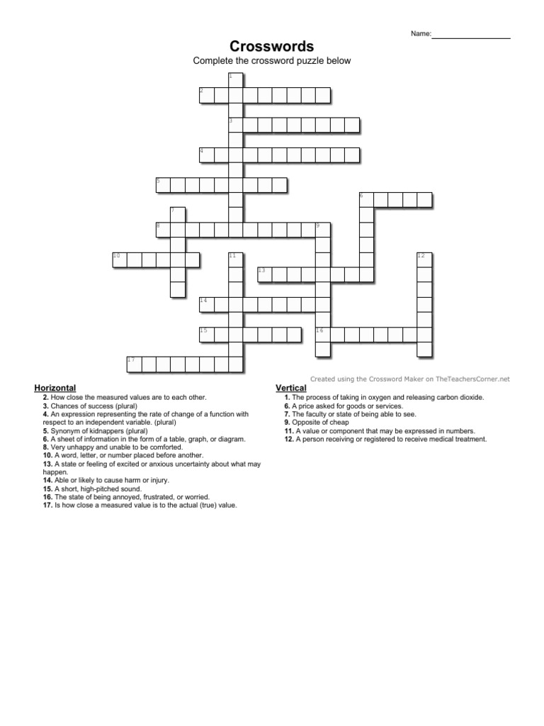 Crosswords: Complete The Crossword Puzzle Below | PDF | Crossword