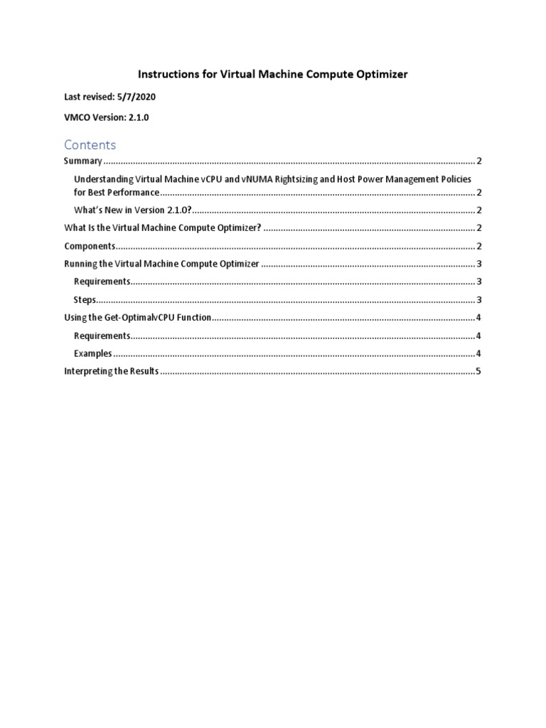 Virtual Machine Compute Optimizer v2.1.0 | PDF | Virtual Machine ...