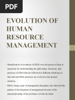 Evolution of Human Resource Management