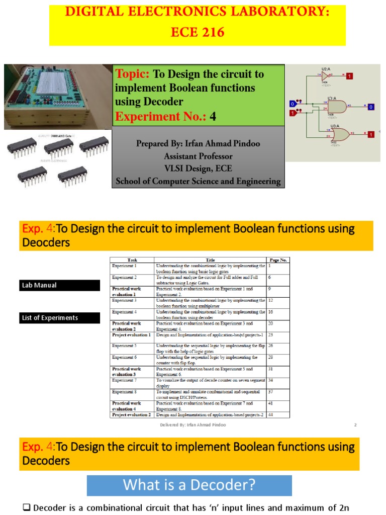Topic:: To Design The Circuit To Implement Boolean Functions Using ...