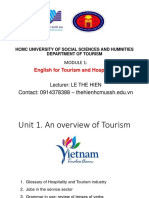 Unit 1. Introduction To Hospitality-Tourism