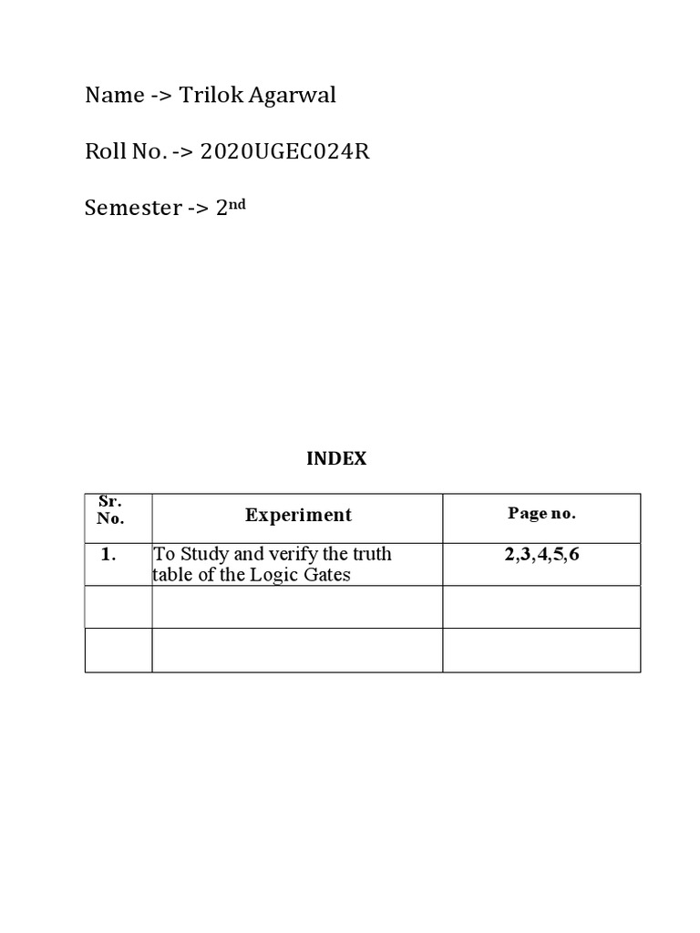 DLD Experiment 1 | PDF
