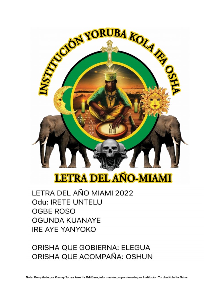 Letra Del Año Miami 2022 PDF