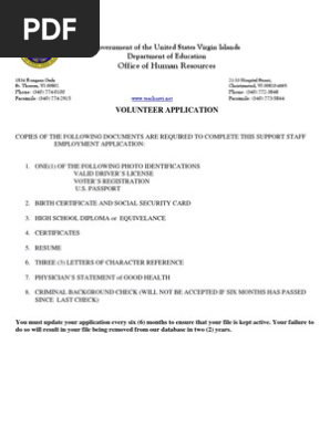 Volunteer Application
