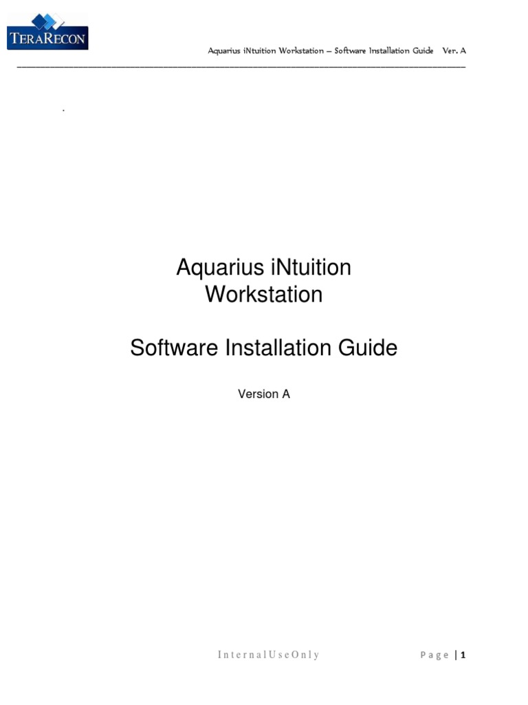 Aquarius Intuition Workstation Installation Guide Reva Pdf