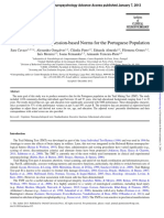 Trail Making Test: Regression-Based Norms For The Portuguese Population