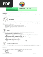 Quarter 1 Week 4 Mathematics 10: NAME: - YR & SEC: - Competency