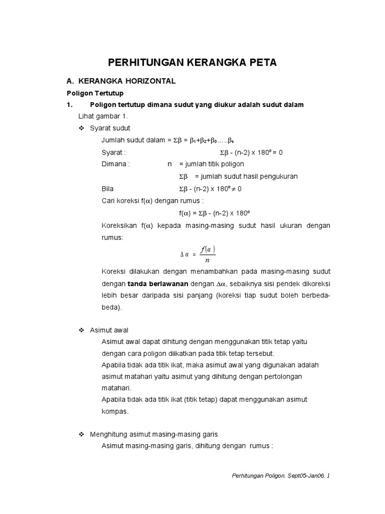 Menghitung Koordinat Titik-Titik Pada Poligon Terbuka Dan Tertutup | PDF