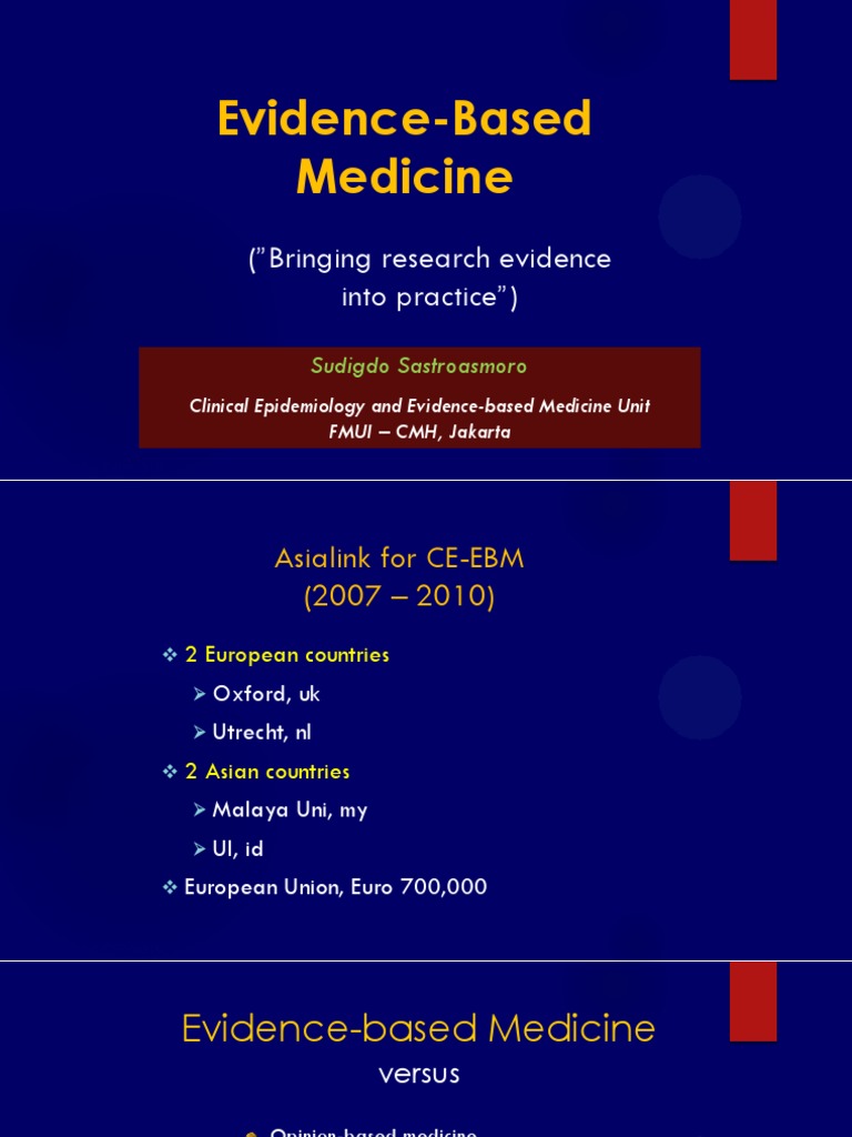 01F. Introduction To EBM | PDF | Evidence Based Medicine | Randomized ...