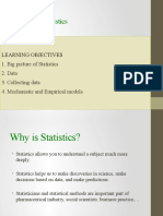 Introduction To Statistics: Learning Objectives