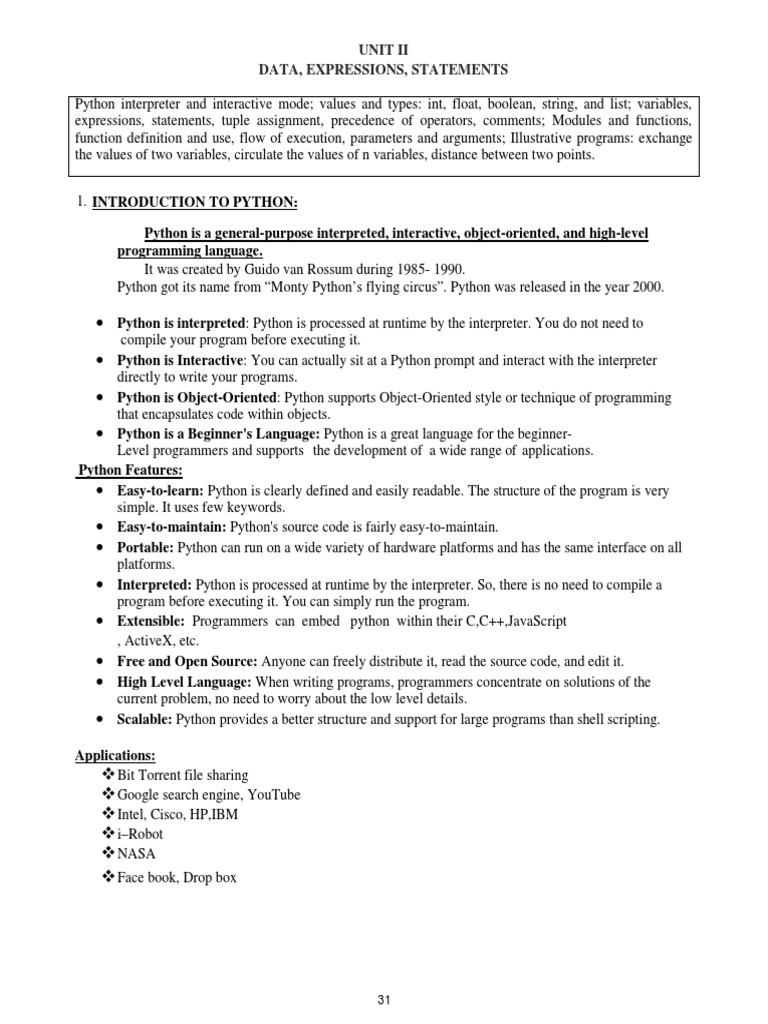 Python UNIT 2 | PDF | Parameter (Computer Programming) | Subroutine