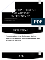 JOINT DISLOCATION FIRST AID AND WHY EMERGENCY Dr. RZ-1