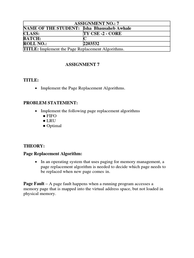 Page Replacement Algorithms Explained | PDF | Computing | Algorithms ...