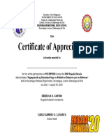 certificate of appreciation VOLUNTEER BE