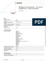 Product Data Sheet: Modbus Line Terminator - For End of RS485 Line - RJ45 Connector