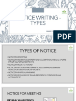 Notice Writing - Types