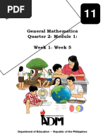 General Mathematics Quarter 2-Module 1: Week 1 - Week 5: Department of Education - Republic of The Philippines