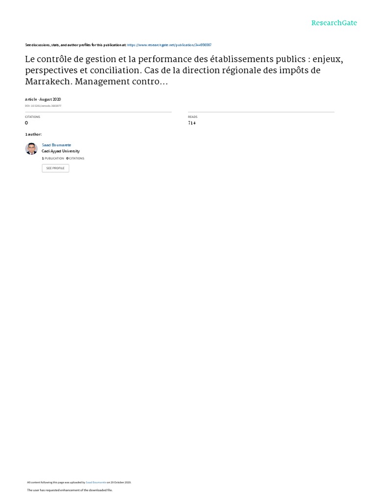 Contrôle de gestion et performance publique | PDF | Gouvernance | Audit