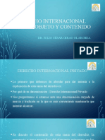 Derecho Internacional Privado Objeto Y Contenido: Dr. Julio César Girao Olaechea