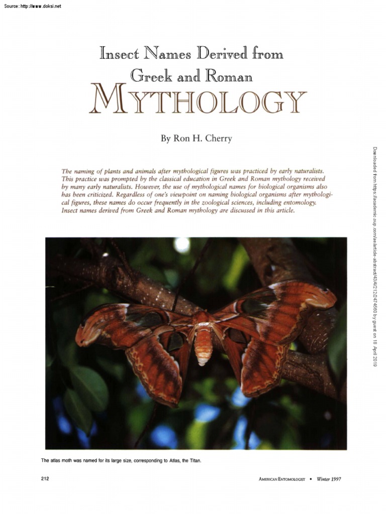 Insects Named in Greek Mythology | PDF | Greek Mythology | Mythology
