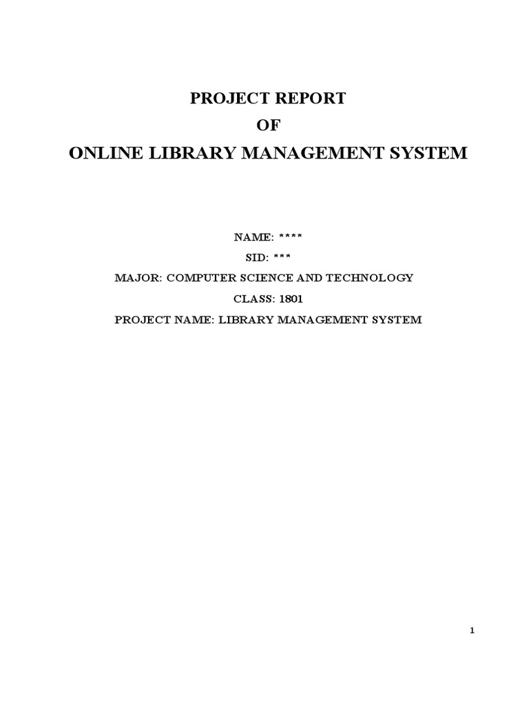 Online Library Management System Report PDF Html Element Html