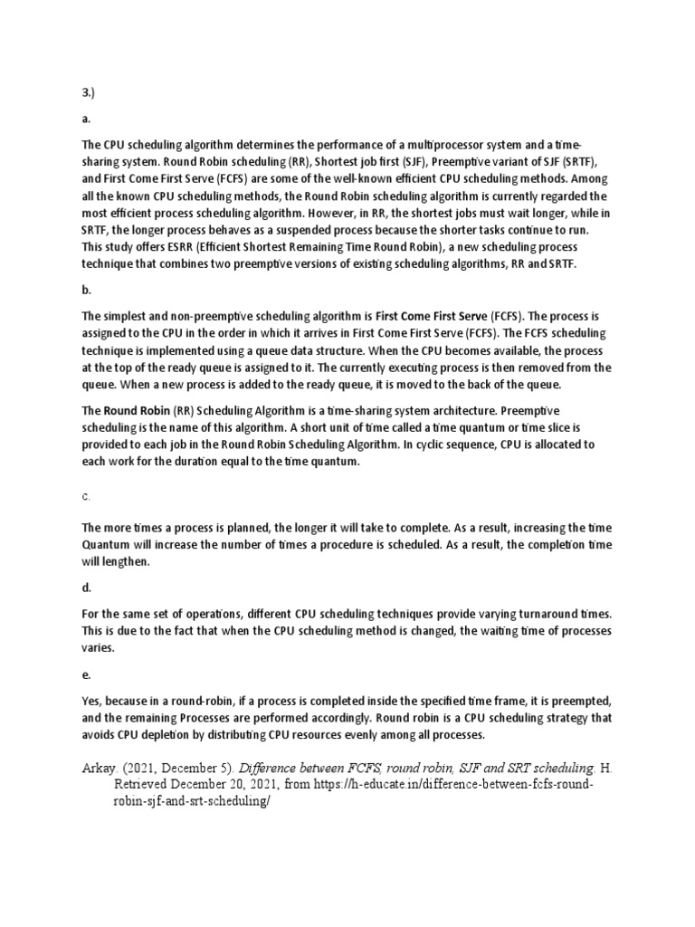 OS 06tp | PDF | Scheduling (Computing) | Computer Architecture