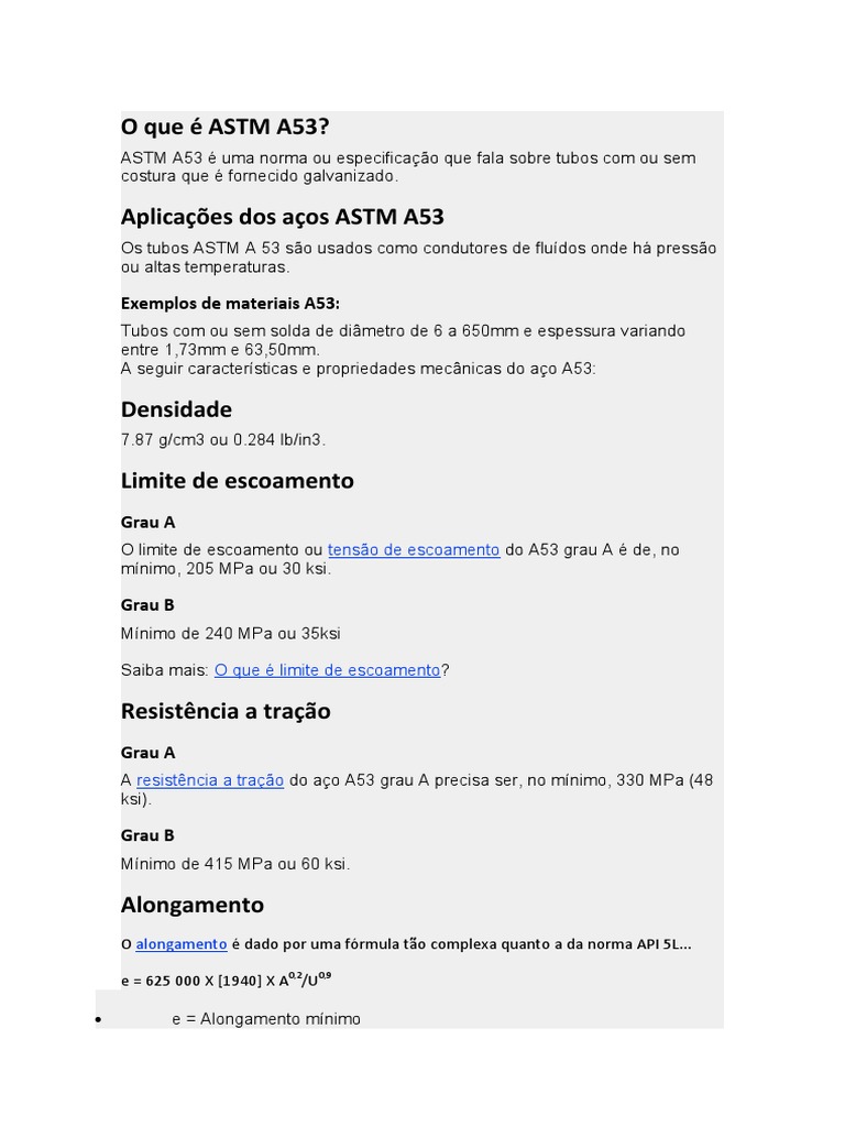 O Que É ASTM A53 | PDF