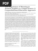 The Negotiation of Meaning in Aviation English As A Lingua Franca: A Corpus-Informed Discursive Approach