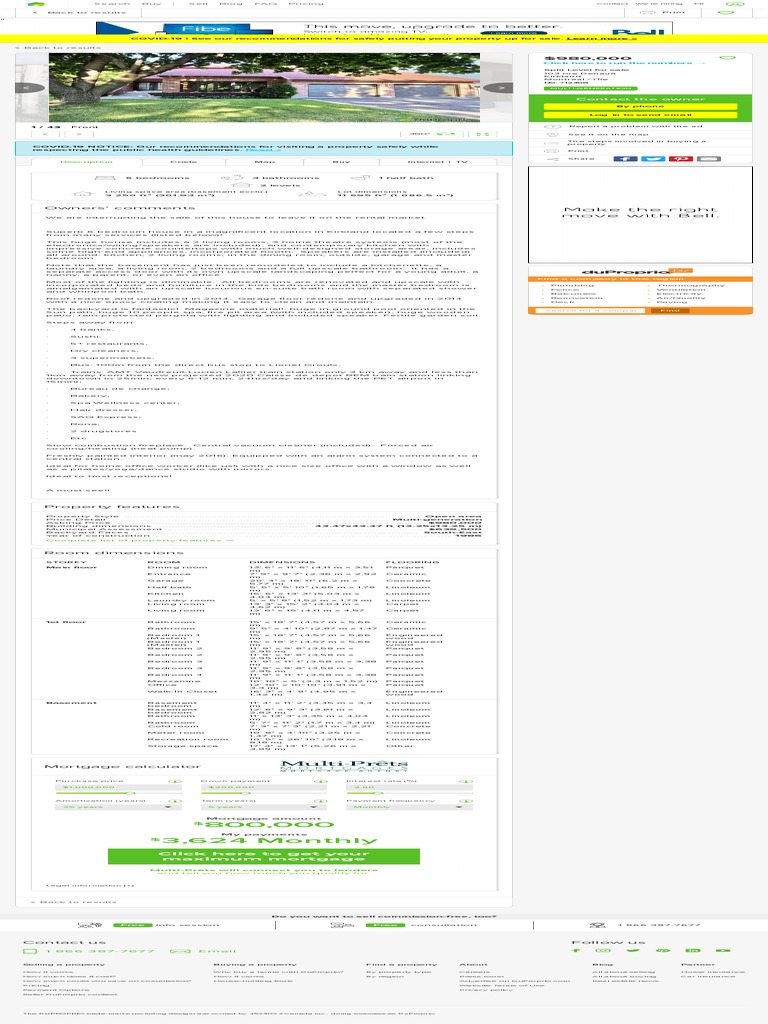 103 Rue Denault, Kirkland For Sale DuProprio PDF Mortgage Loan Home