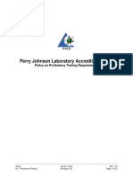Perry Johnson Laboratory Accreditation, Inc.: Policy On Proficiency Testing Requirements