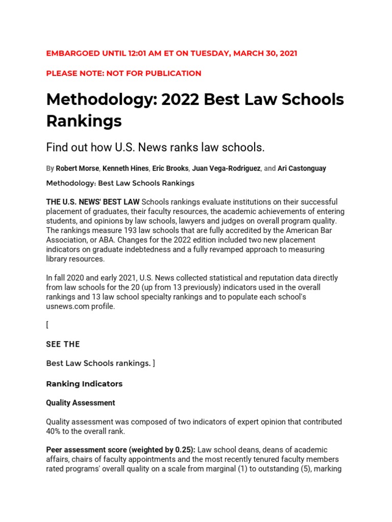 Methodology Behind the Rankings A Comprehensive Breakdown of the