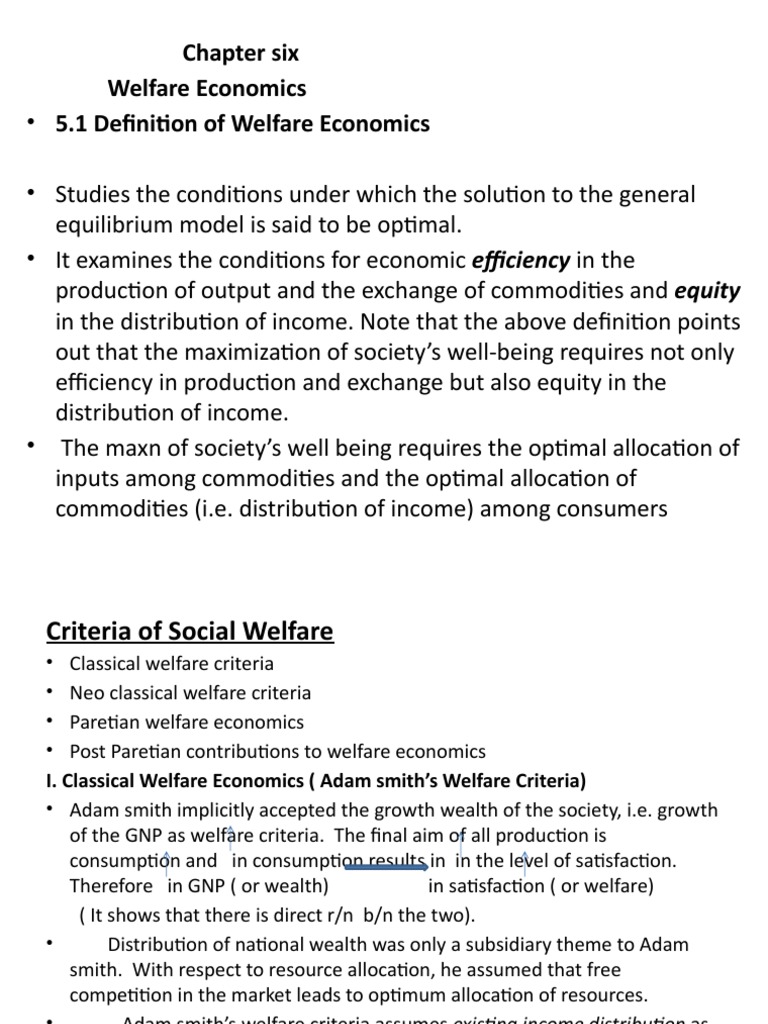 Chapter Six Welfare Economics | PDF | Welfare Economics | Pareto Efficiency