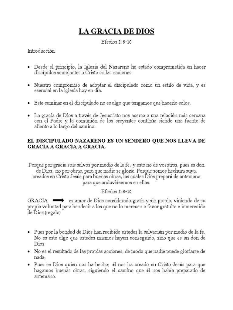 Hojas De Trabajo Sobre La Gracia De Dios La Ley Del Pecado Y La Gracia