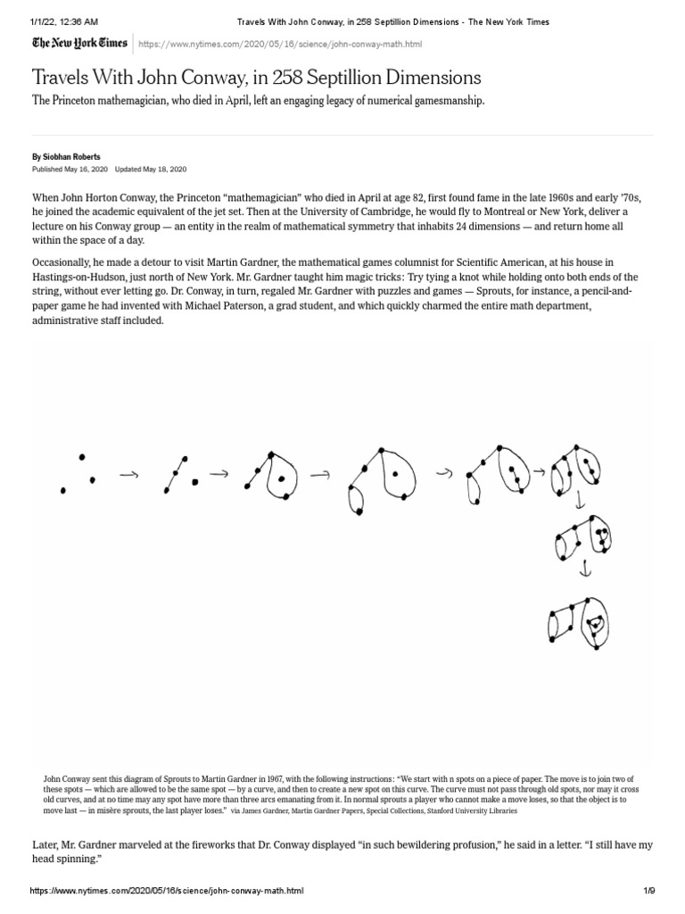 Travels With John Conway, in 258 Septillion Dimensions | PDF | Mathematics