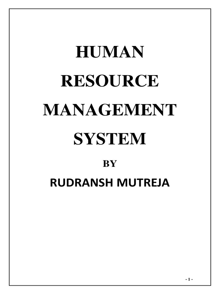 Human Resource Management in Java PDF Free | PDF | Java (Programming ...