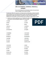 Ejercito Mi Cerebro Con Sinónimos, Antónimos, Relaciones y Analogías