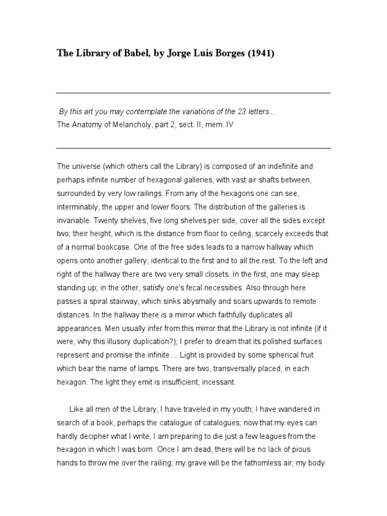 The Library of Babel by Luis PDF Books