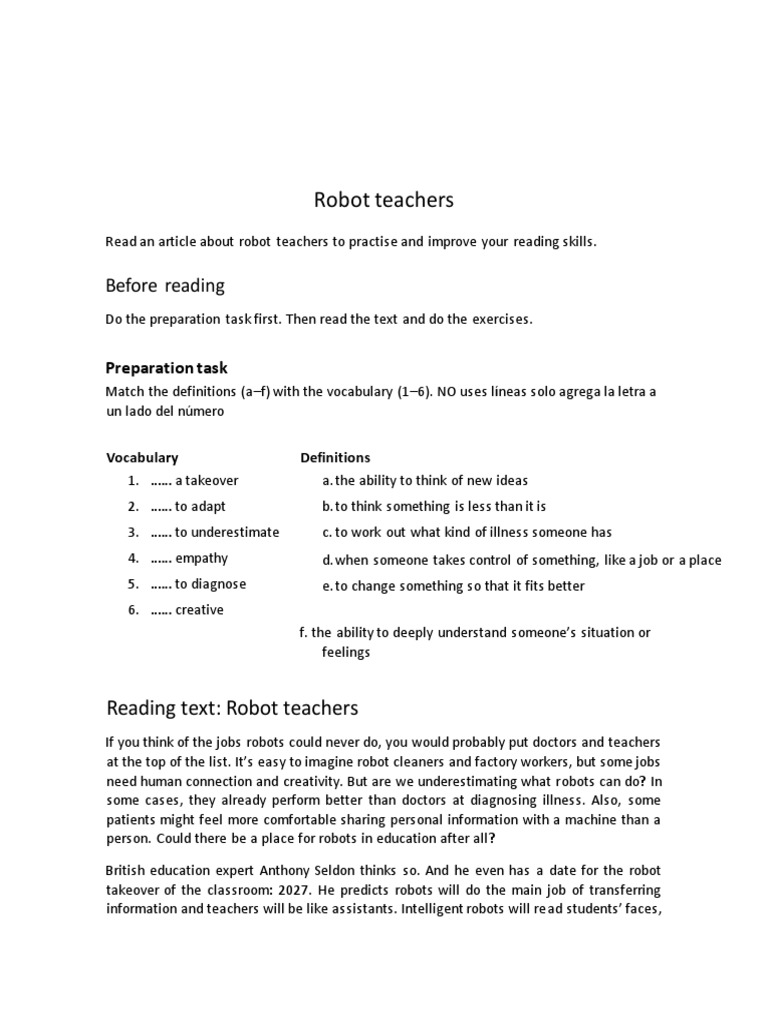 Robot Teachers Benefits, Limitations, and the Future of Education PDF Teachers Robotics